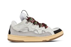 Кроссовки Lanvin Curb Leather and Glitter Sneakers White, белый