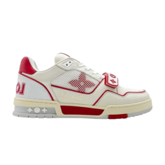 Кроссовки Louis Vuitton Trainer Low White Red Mesh, белый