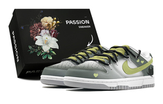 Кроссовки Nike Dunk Skateboarding Shoes Men Low-top Gray, зеленый