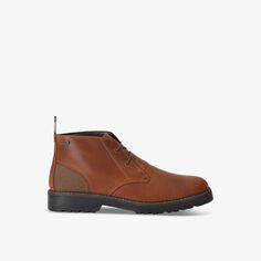 Ботинки Maxwell Chukka из кожи на шнуровке и плоской подошве Barbour, коричневый