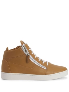 Кеды Giuseppe Zanotti Frankie Logo-plaque, светло-коричневый