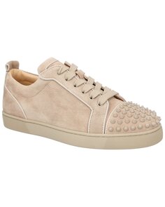 Christian Louboutin Louis Junior Spikes Кожаные кроссовки, коричневый