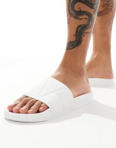 ASOS DESIGN – Белые шлепанцы