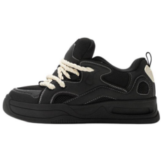 Кроссовки ZARA Skateboarding Shoes Men Low-top Black, черный