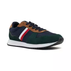 Кроссовки Runner evo mix ess с добавлением кожи Tommy Hilfiger, зеленый