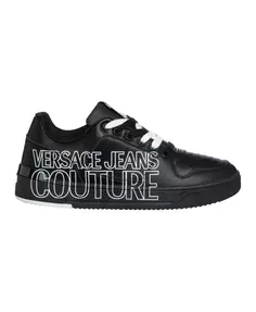 Кроссовки со звездами и узором на шнуровке Versace Jeans Couture, черный