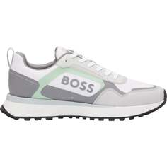 Мужские кроссовки на шнуровке Hugo Boss Big Logo Mesh Mix, белый/жемчужно-серый, цвет Open White