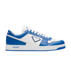 Кроссовки Prada Downtown Leather Cobalt Blue, белый
