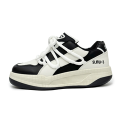 Кроссовки SLnU★3 Skateboarding Shoes Men Low-top White/black, черный/белый