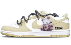 Кроссовки для скейтбординга Dunk мужские с низким верхом белые/бежевые Nike