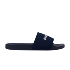 Кроссовки Balenciaga Logo Embroidered Pool Slides, синий