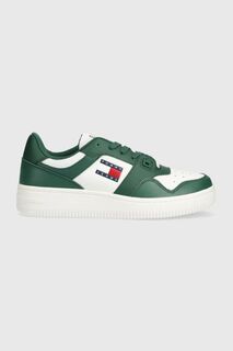 Кожаные кроссовки TJM RETRO BASKET ESS Tommy Jeans, зеленый