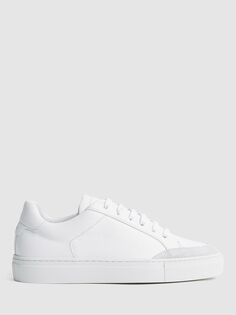 Низкие кеды Reiss Ashley из кожи и замши, белые