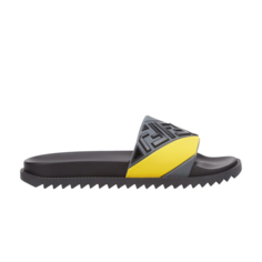 Кроссовки Fendi Rubber Fussbetts Slides Embossed Diagonal FF - Grey Yellow, серый