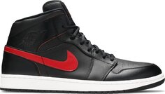 Кроссовки Air Jordan 1 Retro Mid Black Team Red, черный