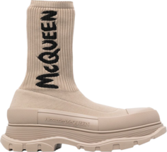 Кроссовки Alexander McQueen Knit Tread Slick Boot Beige Graffiti, коричневый
