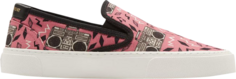 Кроссовки Saint Laurent Venice Slip-On Radio Print, розовый