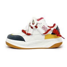 Кроссовки SLnU★3 Skateboarding Shoes Men Low-top Red, белый/желтый