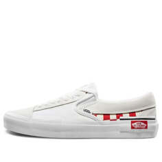 Кроссовки Vans Slip-On Cap Low Top Skate Shoes Unisex Red Grid White, красный