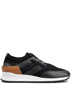 Tods logo-patch leather sneakers, черный Tod’S