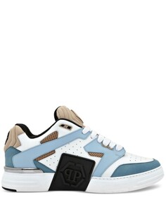 Кроссовки Philipp Plein Mix With Logo Patch, голубой/белый/черный/бежевый