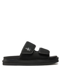 Шлепки Calvin Klein Jeans Double Bar Sandal Mtl, черный