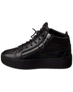 Кожаные кроссовки на платформе Giuseppe Zanotti Zola, черный