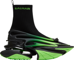 Кроссовки Balmain Unicorn High Black Green, черный