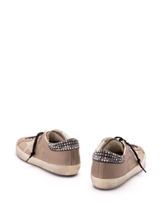 Golden Goose кроссовки, украшенные стразами, нейтральный цвет