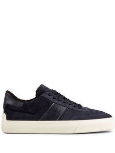 Tods suede shearling-lined sneakers, синий Tod’S