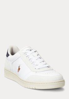 Кроссовки на шнуровке COURT SPORT LEATHER-SUEDE SNEAKER Ralph Lauren, белый