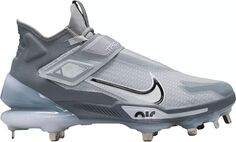 Мужские металлические бейсбольные бутсы Nike Force Zoom Trout 8 Elite, серый/белый