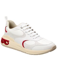 Кроссовки Ferragamo из кожи и замши Salvatore Ferragamo, белый