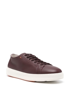 Santoni кожаные кроссовки, красный