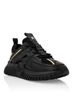 КРОССОВКИ SUPERSONIC Philipp Plein, цвет Black/Light Gold