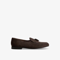 Замшевые мокасины Harry с отделкой кисточками Reiss, коричневый