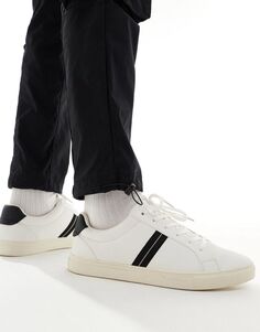 Белые кроссовки на шнуровке с черной эмблемой ASOS DESIGN