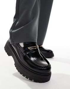 Черные лоферы на массивной подошве ASOS DESIGN Horsebit