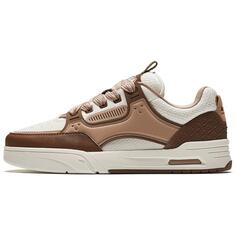 Кроссовки ANTA AOJIE Skateboarding Shoes Men Low-top Ivory White/Cinnamon Brown/Classic Brownish Gray, серый