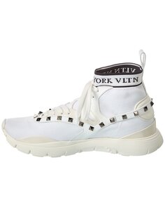 Кроссовки Valentino из трикотажа и кожи, белый
