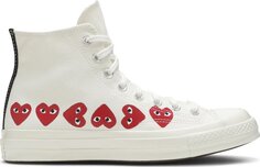 Кроссовки Converse Comme des Garçons Play x Chuck 70 Hi Top Multi Heart, белый