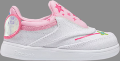 Кроссовки peppa pig x club c slip-on 4 toddler icono pink Reebok, белый