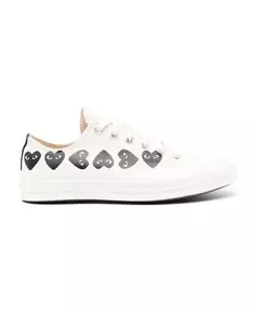 Кроссовки из парусины с принтом в виде сердечек Comme Des Garçons Play, белый