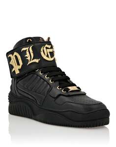 ВЫСОКИЕ КРОССОВКИ GOTHIC PLEIN Philipp Plein, цвет Black / Gold