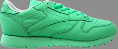 Кроссовки wmns classic leather pastels - mint green Reebok, зеленый