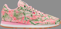 Кроссовки lqqk studios x classic leather leaf camo - bubble gum Reebok, розовый