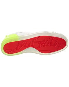 Christian Louboutin Fun Louis Junior Spikes Кожаные кроссовки, белый