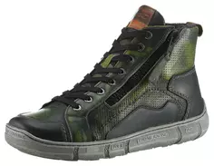 KRISBUT зимние ботинки, высокие кеды, ботинки на шнуровке с молнией с обеих сторон, зеленый