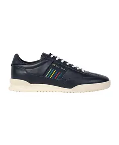 Темно кожаные кроссовки с эмалевой вставкой Paul Smith, черный