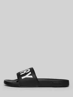 Шлепанцы Superdry Vegan Core Logo Pool, цвет black/optic/white